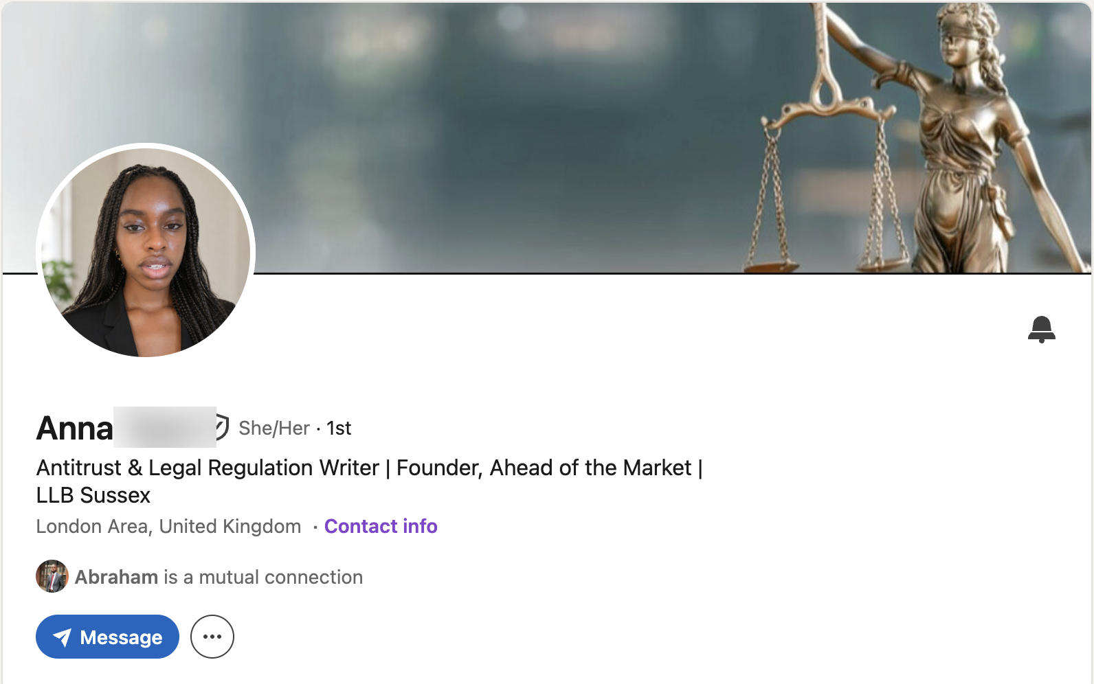 A LinkedIn profile after the edit