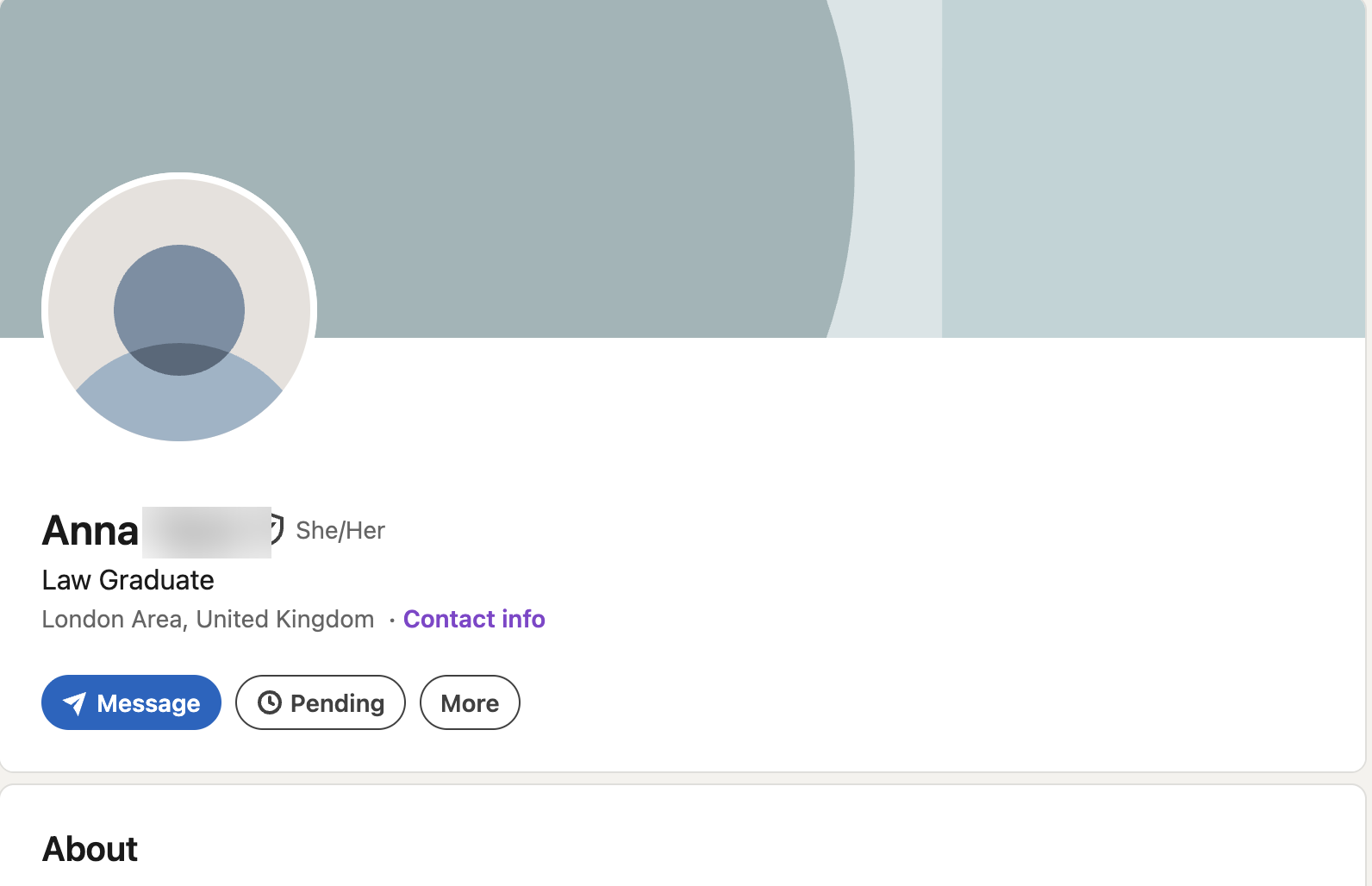 A LinkedIn profile before the edit
